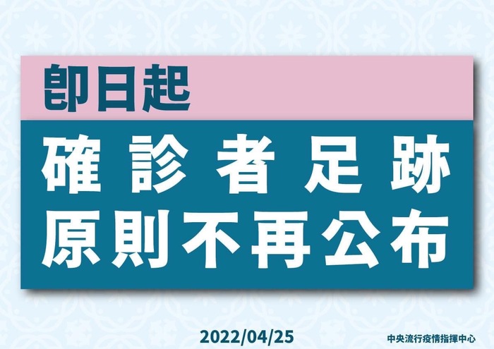 即日起確診者足跡原則不再公布
